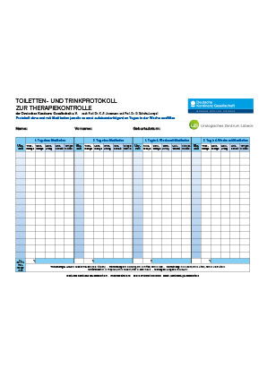 Toiletten- und Trinkprotokoll