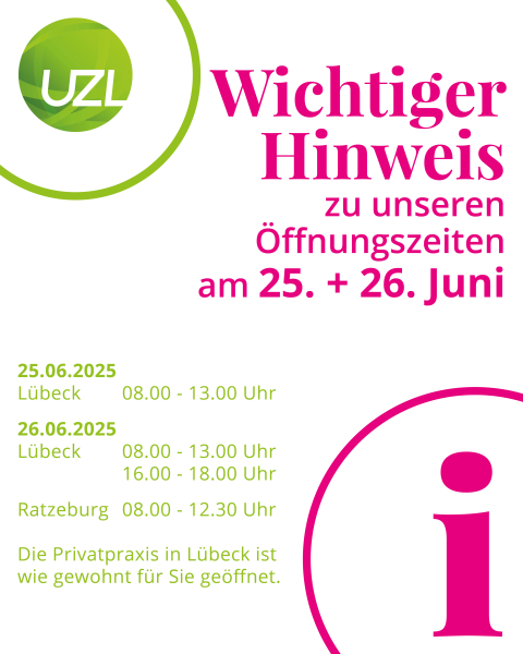 Öffnungszeiten 25. und 26. Juni